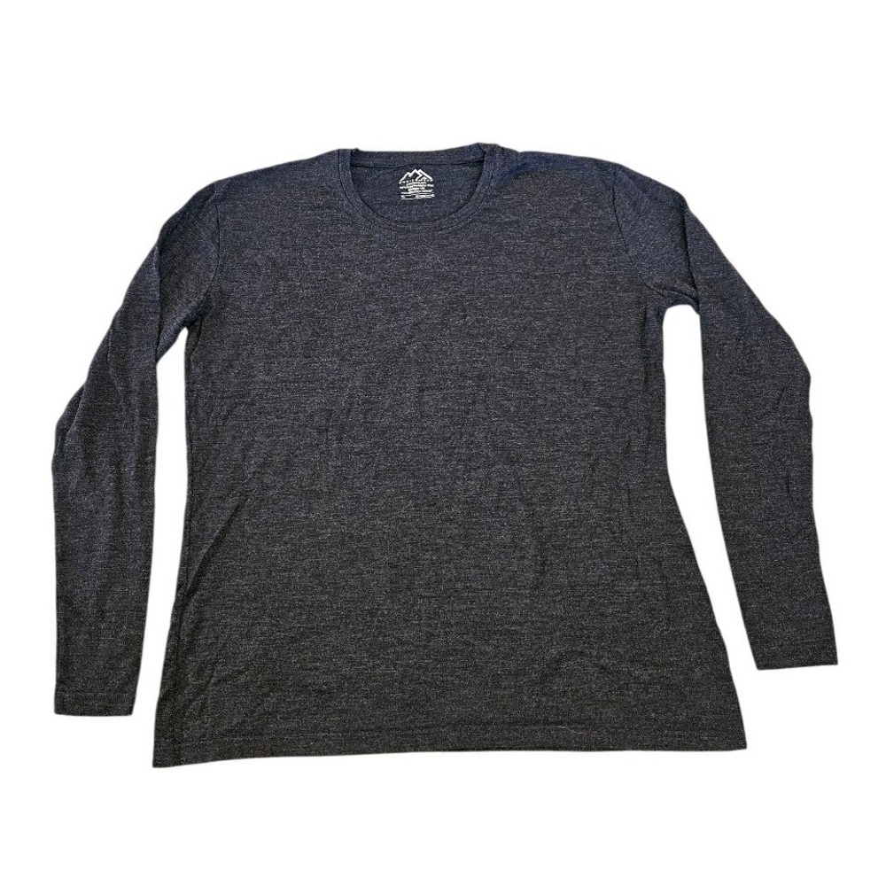 Merino.tech Womens XL Charcoal Gray 100% Merino Wool Long Sleeve Base Layer Top